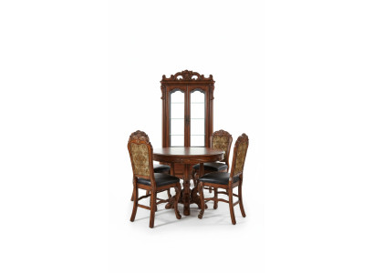 Salle à manger ronde + lot de 4 chaises en bois de décoration de table ronde