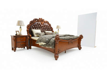Conception de la literie de lit de luxe pour hôtel double en cuir de décoration de chambre de sommeil
