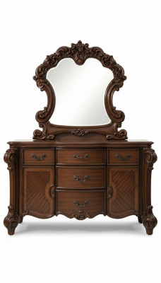 Noble commode Buffet Commodes Armoire + Miroir Baroque Rococo Buffet en bois neuf