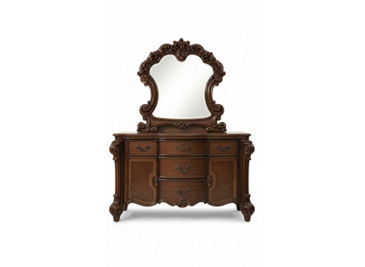 Noble commode Buffet Commodes Armoire + Miroir Baroque Rococo Buffet en bois neuf