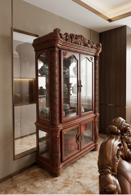 Vitrine élégante de style antique baroque rococo armoire décoration de vitrine de salon