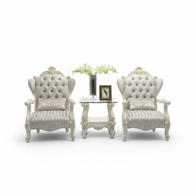 Salon Club Suite Ensemble de 3 pièces 2x Fauteuil Table d'appoint Table Canapé Suite nouveau