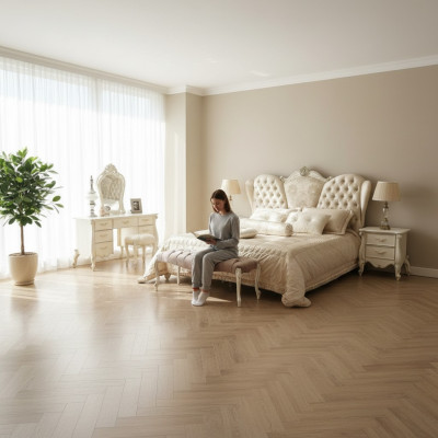 Design luxueux de literie pour lit double en cuir Chesterfield de chambre de couchage d'hôtel.