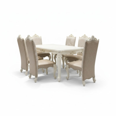Style de salle à manger baroque antique Table Table en bois massif Tables design classique