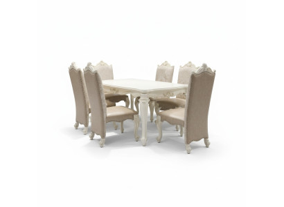 Style de salle à manger baroque antique Table Table en bois massif Tables design classique