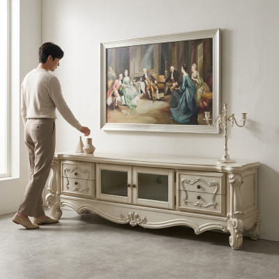 Sideboard TV Lowboard TV-cabinet Garde-robe Table Salon Bois Classique Baroque neuf