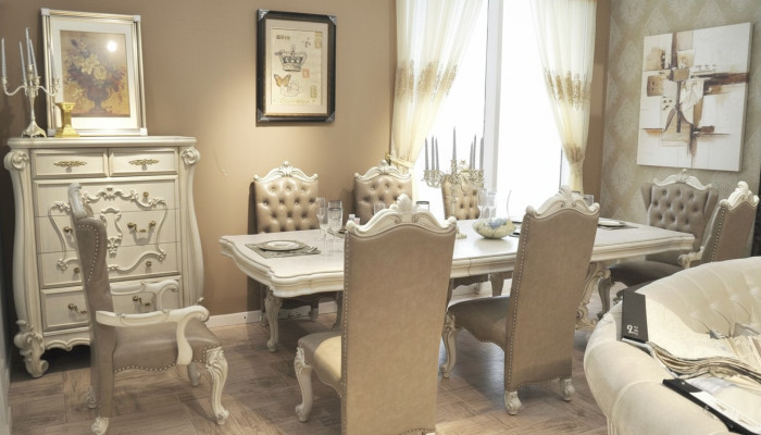Table à manger royale Table en bois Tables classiques Baroque Rococo Salle à manger