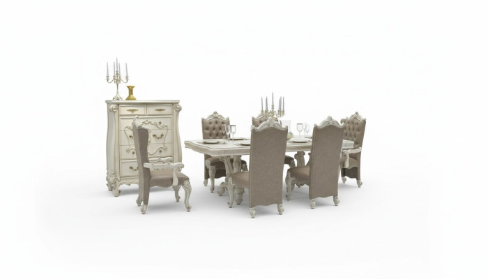 Table à manger royale Table en bois Tables classiques Baroque Rococo Salle à manger