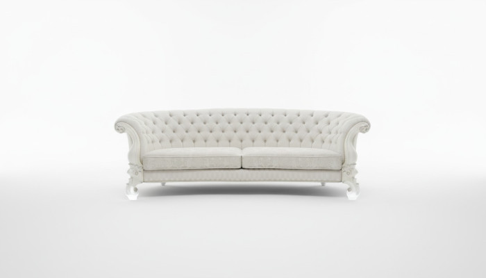 Canapé Chesterfield 4 places design Rembourrage Siège en cuir Textile
