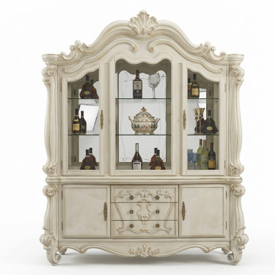 Vitrine de luxe vitrine de magasin vitrines garde-robe en verre de style antique baroque Rococo.