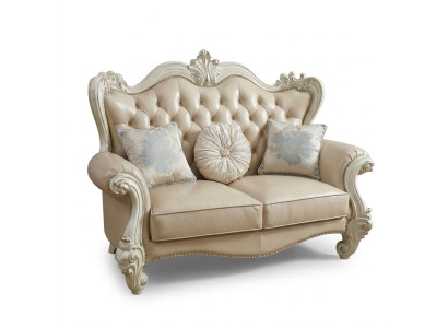 Canapé 2 places de luxe en cuir de canapé rembourré Chesterfield Suite Baroque