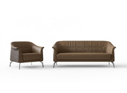 Ensemble de canapés design en cuir moderne, rembourrage de canapés décoratifs.