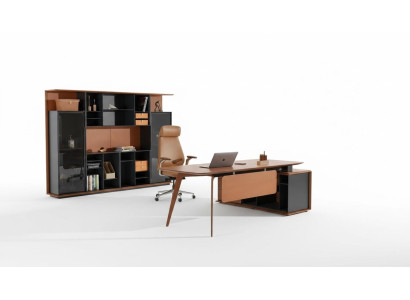 Ensemble de bureau 3 pièces. Suite de bureau Table Chef Placard Fauteuil Mobilier