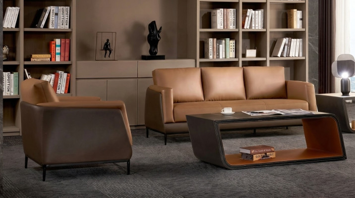 Canapé Canapés Canapé Rembourrage Cuir Moderne Trois Places 3 Places Mobilier de Bureau neuf