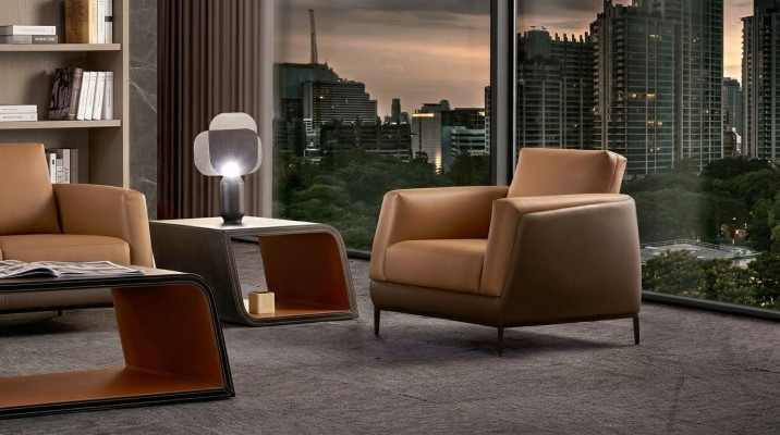 Fauteuil en cuir TV canapé 1 place canapé relax de luxe tapisserie de coussin