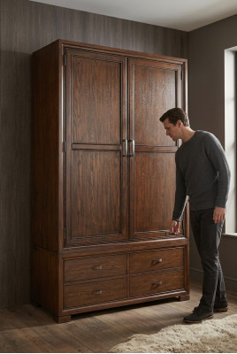 Armoire en bois Armoir de vêtements classique Armoire à vêtements Armoire de style campagnard nouveau