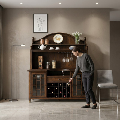 Buffet de campagne Commode Vitrines Armoire Casier à vin Étagère Vitrine Armoires