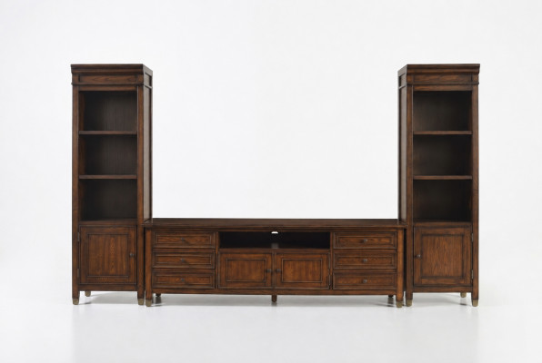 Vitrine murale classique, buffet, meuble TV, étagère murale, armoire, 3 pièces.