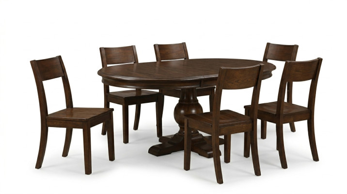 Ensemble de salle à manger complet 6x chaises Ensemble de salle à manger Ess Groupe de table en bois Tables 7 pièces