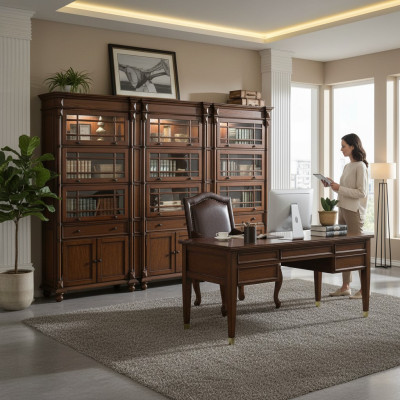 Vitrine 3x Classeur Armoire Vitrines Bureau Salon Armoire tall.