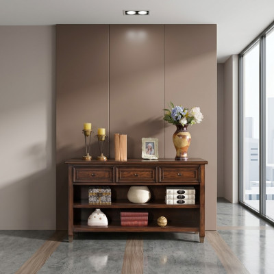Buffet en bois Commode 140cm Buffet Basse Armoires de salon Commodes neuves