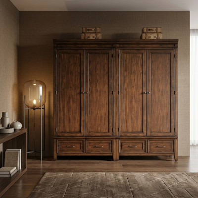 Classique 2x Armoire Design Chambre Mobilier Armoire Armoires Bois neuf