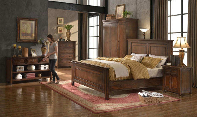 Lit + 2x table de chevet 3 pièces. Ensemble de chambre Designer Luxe