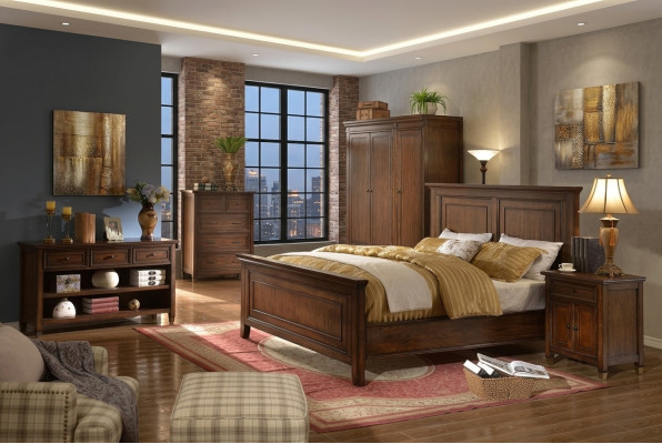 Lit + 2x table de chevet 3 pièces. Ensemble de chambre Designer Luxe