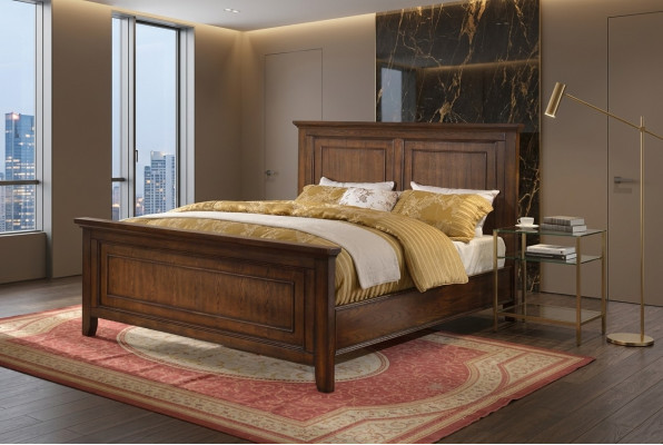 Chambre 3 pièces Tables de chevet Ensemble Conception Lit de luxe Lit en bois Lit double neuf