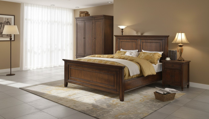 Lit de luxe de l'hôtel Lits 180x200cm Chambre à coucher en bois de designer Lit double