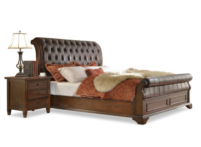 Chambre Lit Tables de chevet 3 pièces Ensemble Lits de luxe Bois Lit double neuf