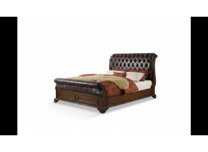 Lit Chesterfield en cuir, lits doubles capitonnés, lit design 180 x 200cm, baroque.