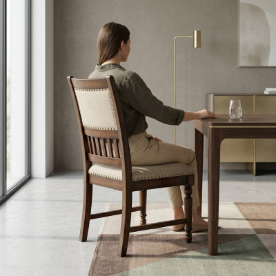 Salle à manger 1x Chaise Véritable Rembourrage Bois Chaises Modernes Siège de Designer Lehn