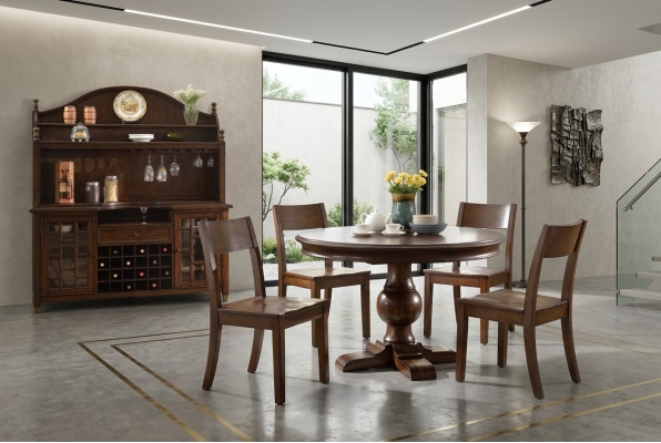 Salle à manger Ensemble complet Table Buffet 4x Ensemble de chaises 7pcs. Table à manger Bois neuf