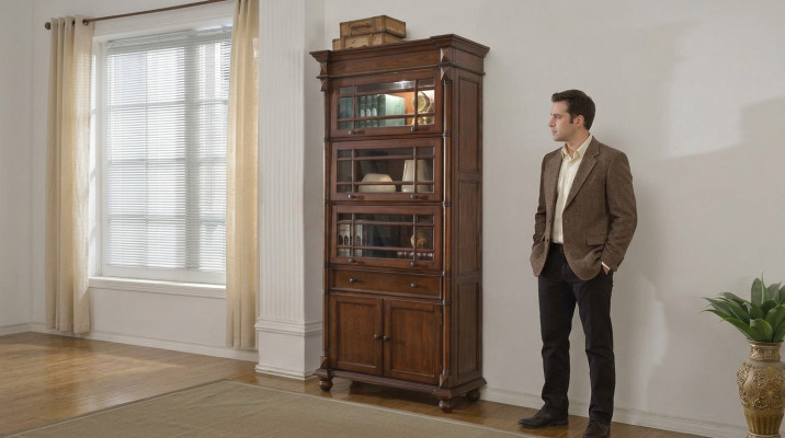 Étagère à livres classique Vitrine Armoire Vitrine en verre