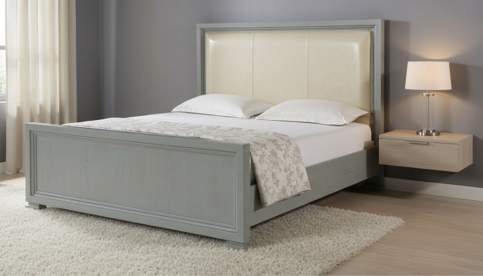 Conception de la literie de lit Luxe Hôtel lits mariés 180-200cm Chambre de sommeil double Cuir