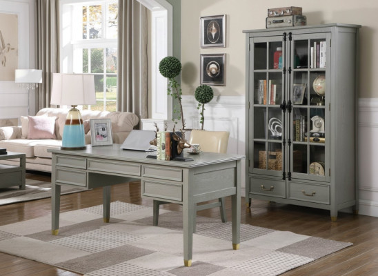 Ensemble de mobilier de bureau pour maison de campagne Bureau Chaise Armoire étagère Table 3 pièces.
