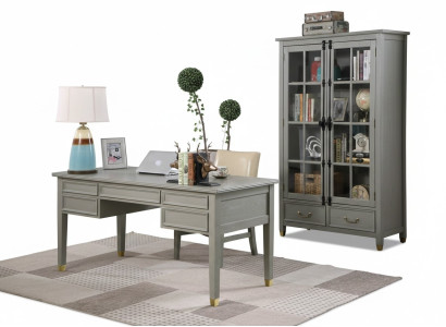 Ensemble de mobilier de bureau pour maison de campagne Bureau Chaise Armoire étagère Table 3 pièces.