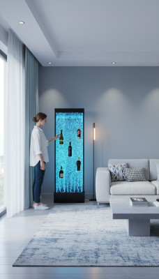 Étagère à LED, mur d'eau, colonne de séparation, mur d'eau, comptoir de bar.