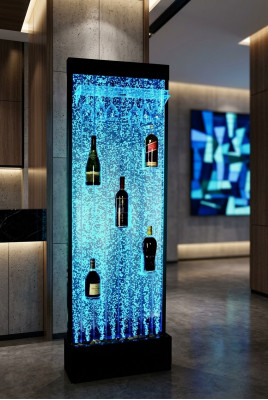 Étagère à LED, mur d'eau, colonne de séparation, mur d'eau, comptoir de bar.