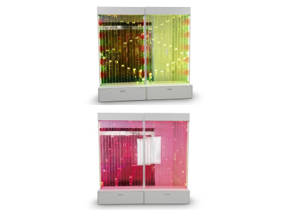 Mur séparateur décoratif moderne avec LED et éclairage mural illuminé.