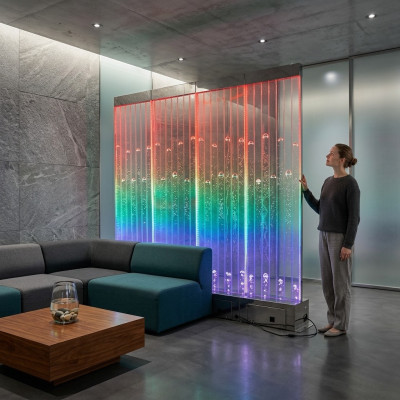 Panneau mural avec des bulles d'eau Mur d'eau décoratif à LED Mur d'eau design
