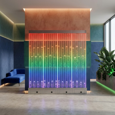 Panneau mural avec des bulles d'eau Mur d'eau décoratif à LED Mur d'eau design