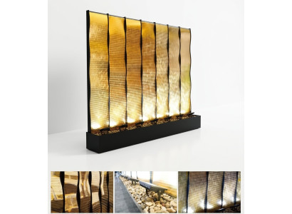 Mur d'eau décoration xxl en acier inoxydable séparation sur mesure Mur d'eau LED