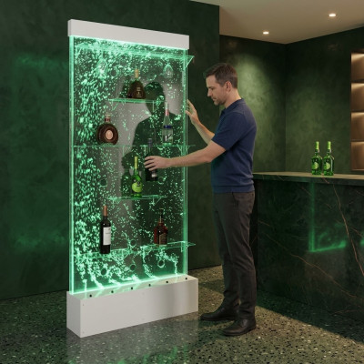 Étagère de bar à LED Armoire à étagères Mur d'eau Colonne Murs de séparation Mur d'eau