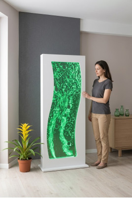 Colonne d'eau mur d'eau cascade partition LED de design de luxe ameublement métallique