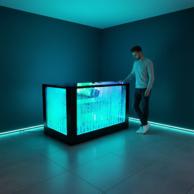 Bar Table Water Wall Bar Counter Illuminated Bar Table Bar Counter Led Shelf Ameublement nouveau