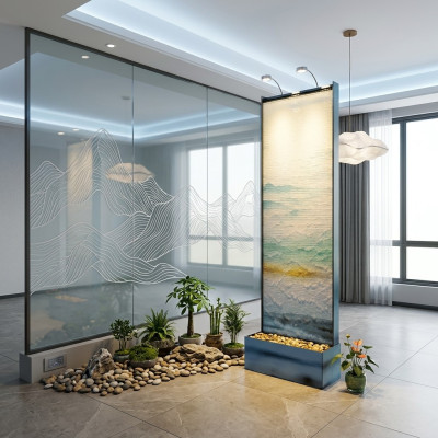 Partition mur d'eau colonne murs Waterwall LED 60x210cm murs d'eau