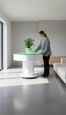 Table Ronde Bar Table Rondes LED Jeu d'eau décoratif illuminé Mobilier LED