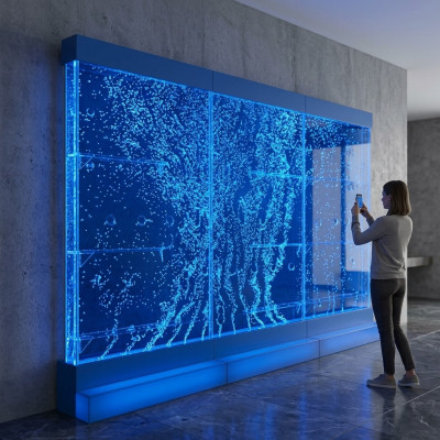 Mur de bar à étagères d'eau, colonne d'eau, étagères de comptoir, séparateur de colonne d'eau
